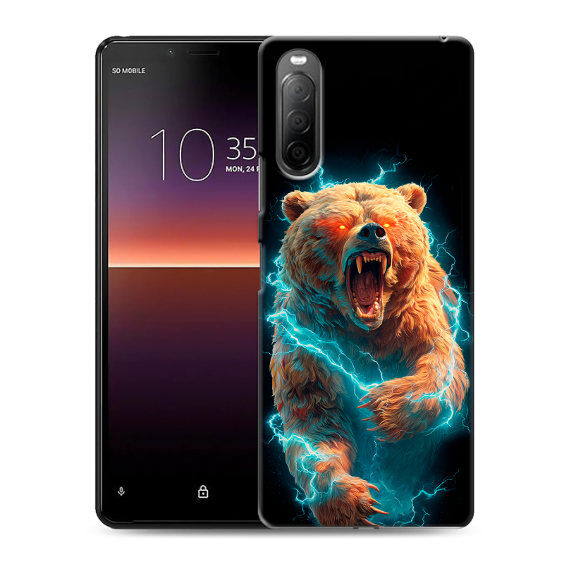 Силиконовый чехол на Sony Xperia 10 II с принтом Медведь Силиконовый чехол на Sony Xperia 10 II с принтом Медведь