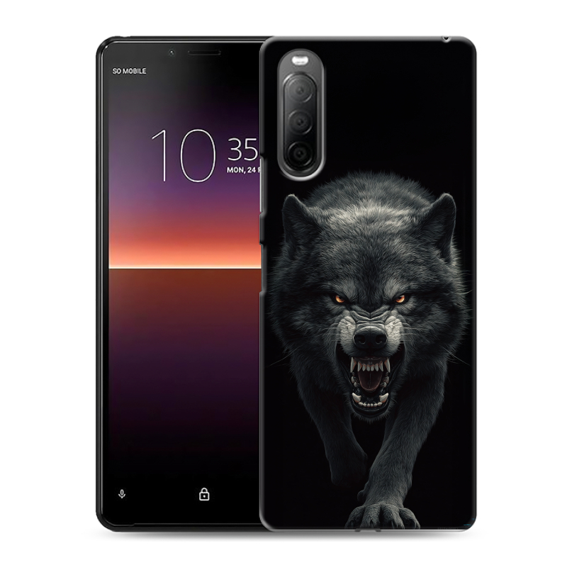 Силиконовый противоударный чехол на Sony Xperia 10 II с принтом Волк Силиконовый противоударный чехол на Sony Xperia 10 II с принтом Волк