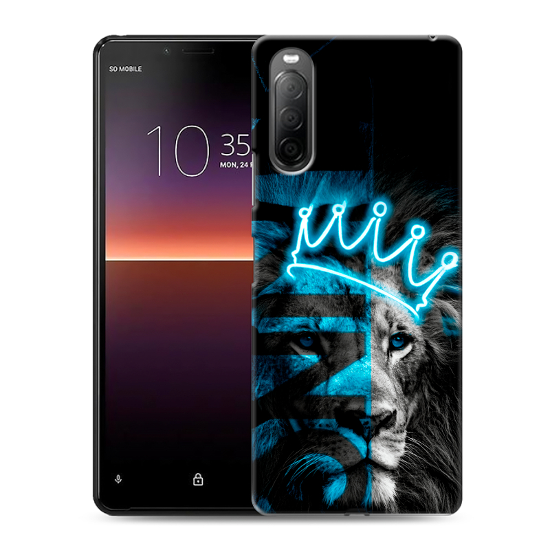 Силиконовый противоударный чехол на Sony Xperia 10 II с принтом Король лев Силиконовый противоударный чехол на Sony Xperia 10 II с принтом Король лев