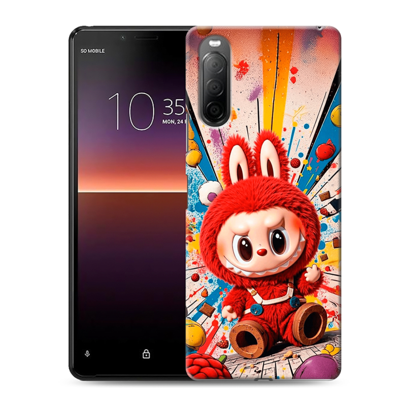 Силиконовый противоударный чехол на Sony Xperia 10 II с принтом Labubu Лабубу Силиконовый противоударный чехол на Sony Xperia 10 II с принтом Labubu Лабубу