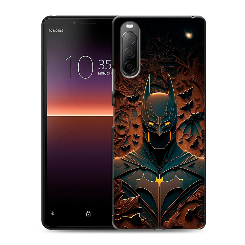 Силиконовый противоударный чехол на Sony Xperia 10 II с принтом Batman Бэтмен Силиконовый противоударный чехол на Sony Xperia 10 II с принтом Batman Бэтмен
