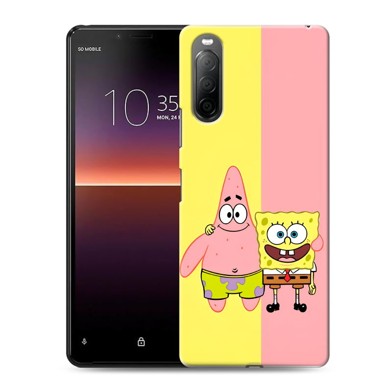 Силиконовый противоударный чехол на Sony Xperia 10 II с принтом Спанч боб Спанчбоб Силиконовый противоударный чехол на Sony Xperia 10 II с принтом Спанч боб Спанчбоб