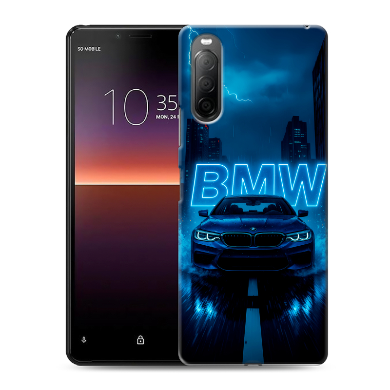 Силиконовый противоударный чехол на Sony Xperia 10 II с принтом BMW БМВ Силиконовый противоударный чехол на Sony Xperia 10 II с принтом BMW БМВ