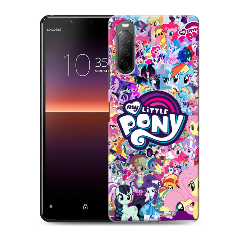 Силиконовый противоударный чехол на Sony Xperia 10 II с принтом My little pony Дружба чудо Силиконовый противоударный чехол на Sony Xperia 10 II с принтом My little pony Дружба чудо