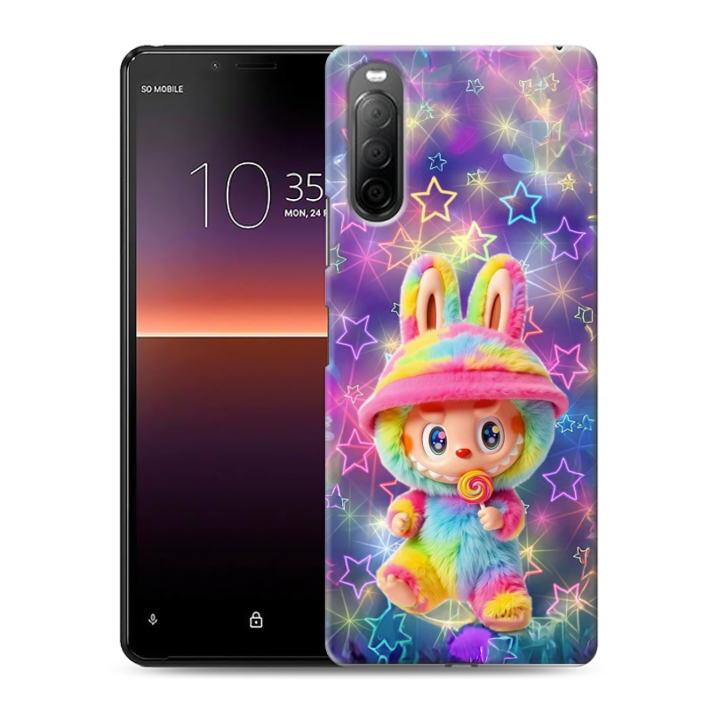 Силиконовый противоударный чехол на Sony Xperia 10 II с принтом Labubu Лабубу Силиконовый противоударный чехол на Sony Xperia 10 II с принтом Labubu Лабубу
