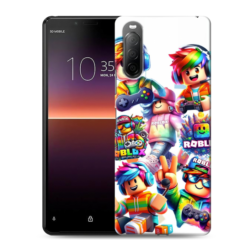 Силиконовый противоударный чехол на Sony Xperia 10 II с принтом Roblox Роблокс Силиконовый противоударный чехол на Sony Xperia 10 II с принтом Roblox Роблокс
