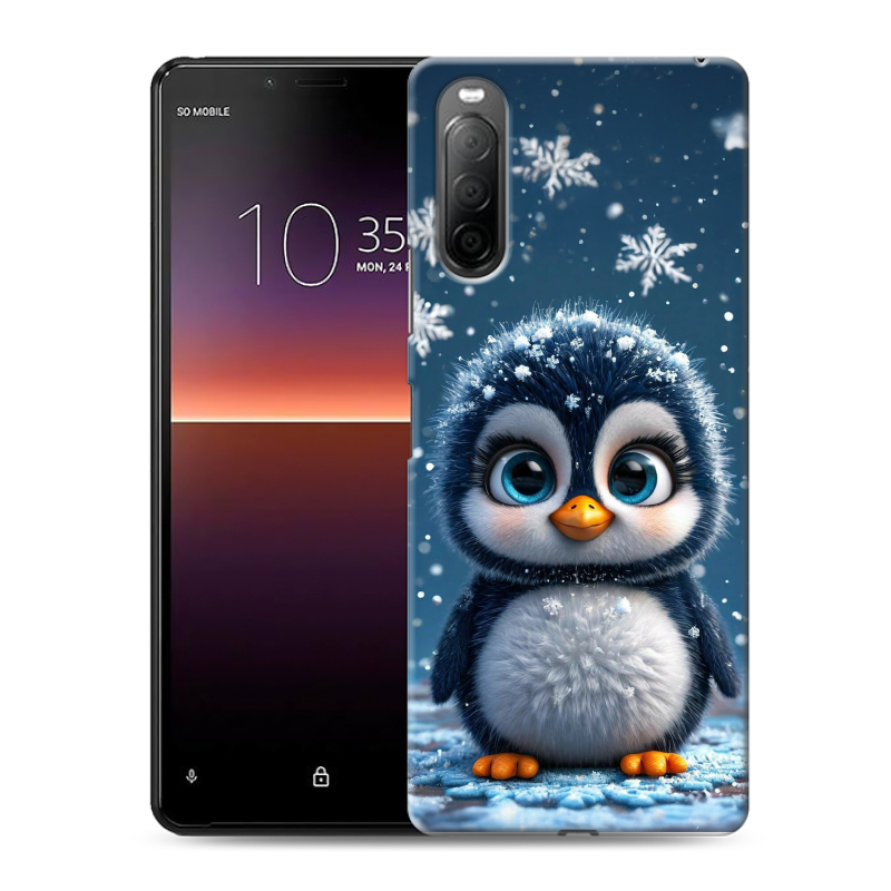Силиконовый противоударный чехол на Sony Xperia 10 II с принтом Новый год Силиконовый противоударный чехол на Sony Xperia 10 II с принтом Новый год