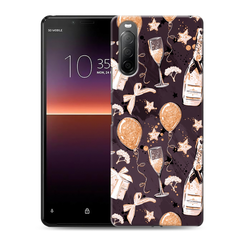 Силиконовый чехол на Sony Xperia 10 II с принтом Новый год Силиконовый чехол на Sony Xperia 10 II с принтом Новый год