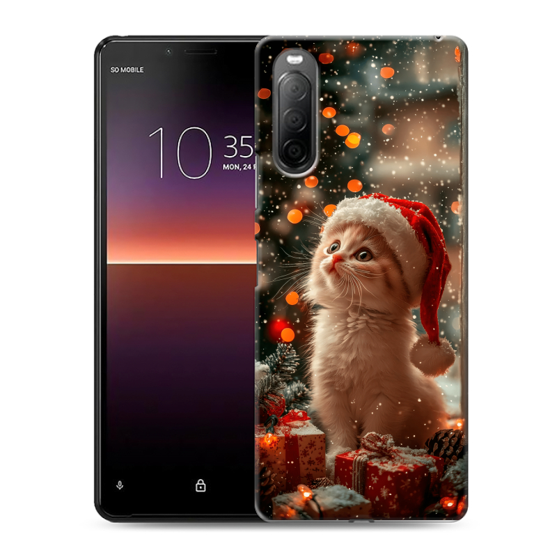 Силиконовый чехол на Sony Xperia 10 II с принтом Новый год Силиконовый чехол на Sony Xperia 10 II с принтом Новый год