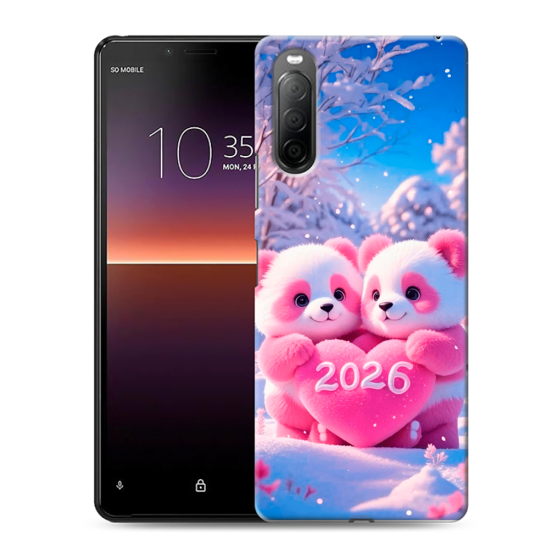Силиконовый чехол на Sony Xperia 10 II с принтом Новый год Силиконовый чехол на Sony Xperia 10 II с принтом Новый год