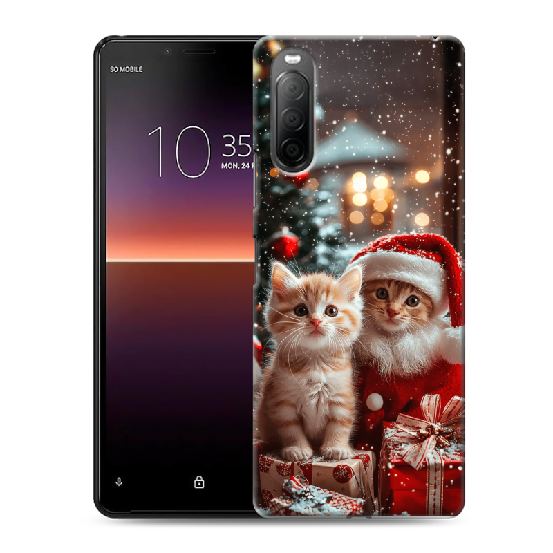 Силиконовый чехол на Sony Xperia 10 II с принтом Новый год Силиконовый чехол на Sony Xperia 10 II с принтом Новый год