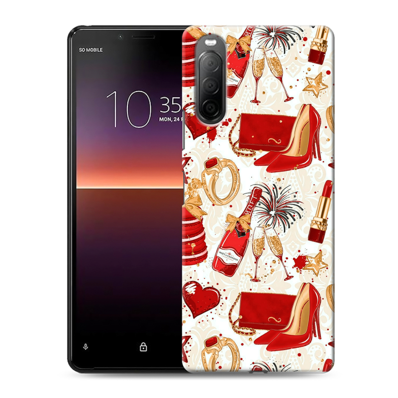 Силиконовый чехол на Sony Xperia 10 II с принтом Новый год Силиконовый чехол на Sony Xperia 10 II с принтом Новый год