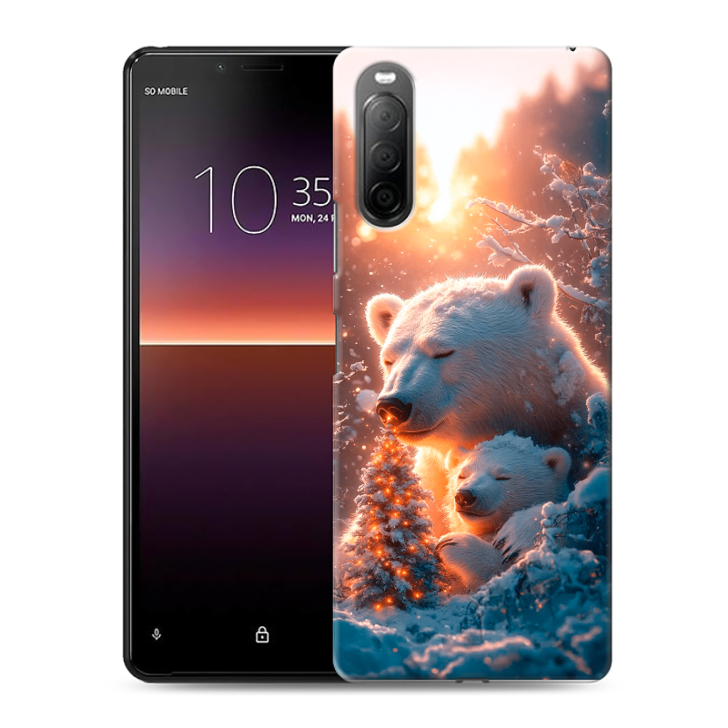 Силиконовый чехол на Sony Xperia 10 II с принтом Новый год Силиконовый чехол на Sony Xperia 10 II с принтом Новый год