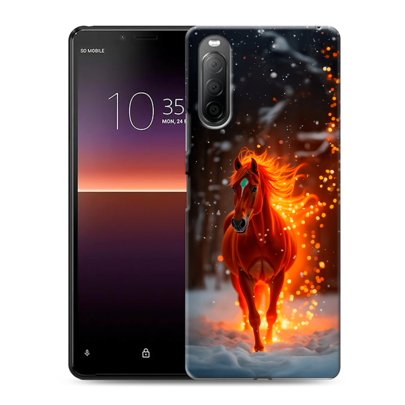 Силиконовый чехол на Sony Xperia 10 II с принтом Новый год Силиконовый чехол на Sony Xperia 10 II с принтом Новый год