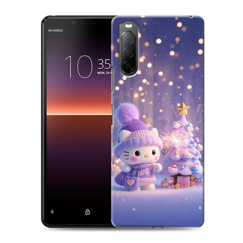 Силиконовый чехол на Sony Xperia 10 II с принтом Новый год Силиконовый чехол на Sony Xperia 10 II с принтом Новый год