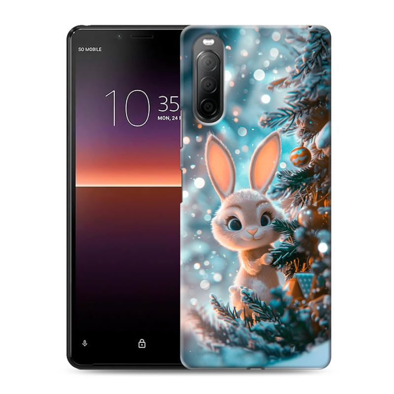 Силиконовый противоударный чехол на Sony Xperia 10 II с принтом Новый год Силиконовый противоударный чехол на Sony Xperia 10 II с принтом Новый год