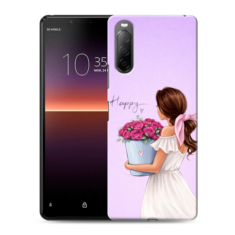 Силиконовый противоударный чехол на Sony Xperia 10 II с принтом женский Силиконовый противоударный чехол на Sony Xperia 10 II с принтом женский