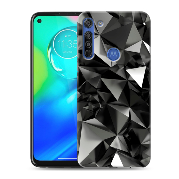 Силиконовый чехол на Motorola Moto G8 с принтом Черные кристаллы