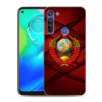 Силиконовый чехол на Motorola Moto G8 с принтом Герб СССР