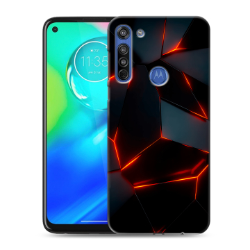 Силиконовый чехол на Motorola Moto G8 с принтом Яркие абстракции