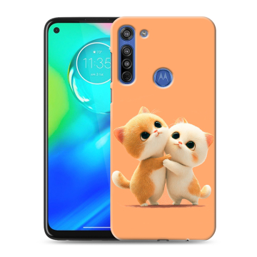 Силиконовый чехол на Motorola Moto G8 с принтом Милые котики