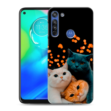 Силиконовый чехол на Motorola Moto G8 с принтом Кошки