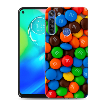 Силиконовый чехол на Motorola Moto G8 с принтом Конфеты