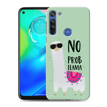 Силиконовый чехол на Motorola Moto G8 с принтом Лама