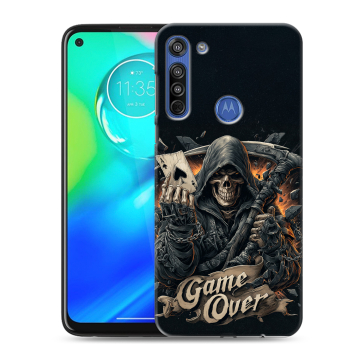 Силиконовый чехол на Motorola Moto G8 с принтом Скелет карты