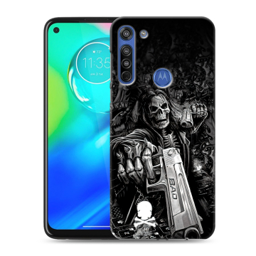 Силиконовый чехол на Motorola Moto G8 с принтом Скелет