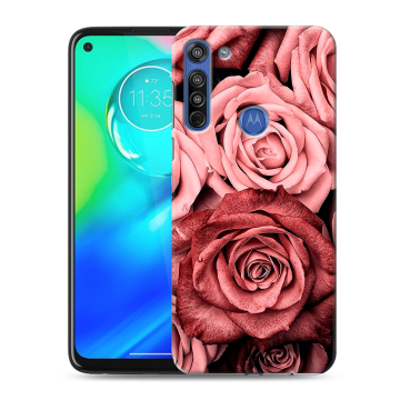 Силиконовый чехол на Motorola Moto G8 с принтом Цветы розы