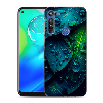 Силиконовый чехол на Motorola Moto G8 с принтом Листья