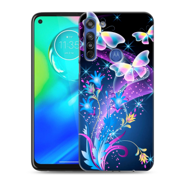Силиконовый чехол на Motorola Moto G8 с принтом Бабочки