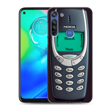 Силиконовый чехол на Motorola Moto G8 с принтом Старый телефон Силиконовый чехол на Motorola Moto G8 с принтом Старый телефон