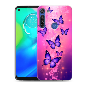 Силиконовый чехол на Motorola Moto G8 с принтом Бабочки