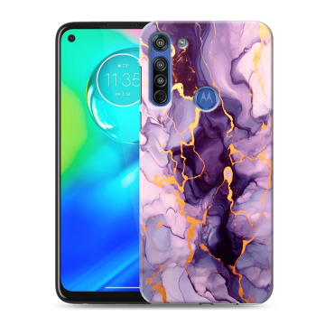 Силиконовый чехол на Motorola Moto G8 с принтом Мрамор