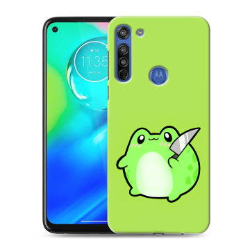 Силиконовый чехол на Motorola Moto G8 с принтом Лягушенок