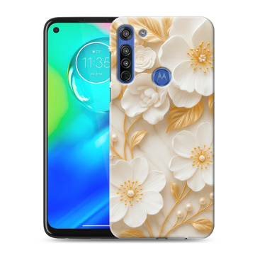 Силиконовый чехол на Motorola Moto G8 с принтом Цветы