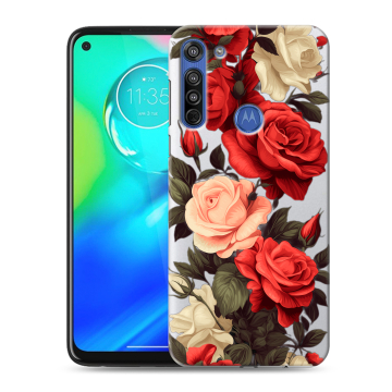 Силиконовый чехол на Motorola Moto G8 с принтом Розы