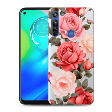 Силиконовый чехол на Motorola Moto G8 с принтом Розы