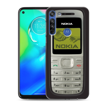 Силиконовый чехол на Motorola Moto G8 с принтом Ретро Нокия