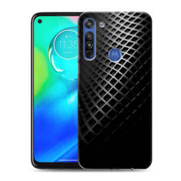Силиконовый чехол на Motorola Moto G8 с принтом Текстура металла
