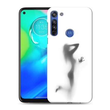 Силиконовый чехол на Motorola Moto G8 с принтом Силуэт