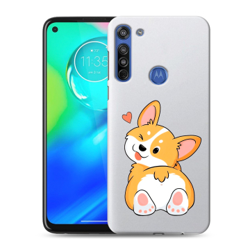 Силиконовый чехол на Motorola Moto G8 с принтом Корги