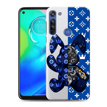 Силиконовый чехол на Motorola Moto G8 с принтом Луи робот