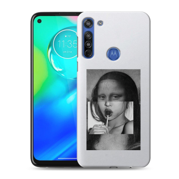 Силиконовый чехол на Motorola Moto G8 с принтом Мона Лиза