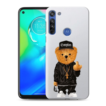 Силиконовый чехол на Motorola Moto G8 с принтом Плюшевый медведь