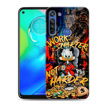 Силиконовый чехол на Motorola Moto G8 с принтом Дональд Дак Деньги