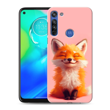 Силиконовый чехол на Motorola Moto G8 с принтом милая лиса