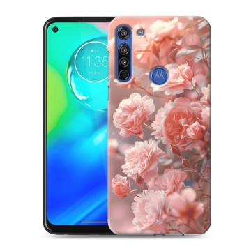 Силиконовый чехол на Motorola Moto G8 с принтом Розовые розы